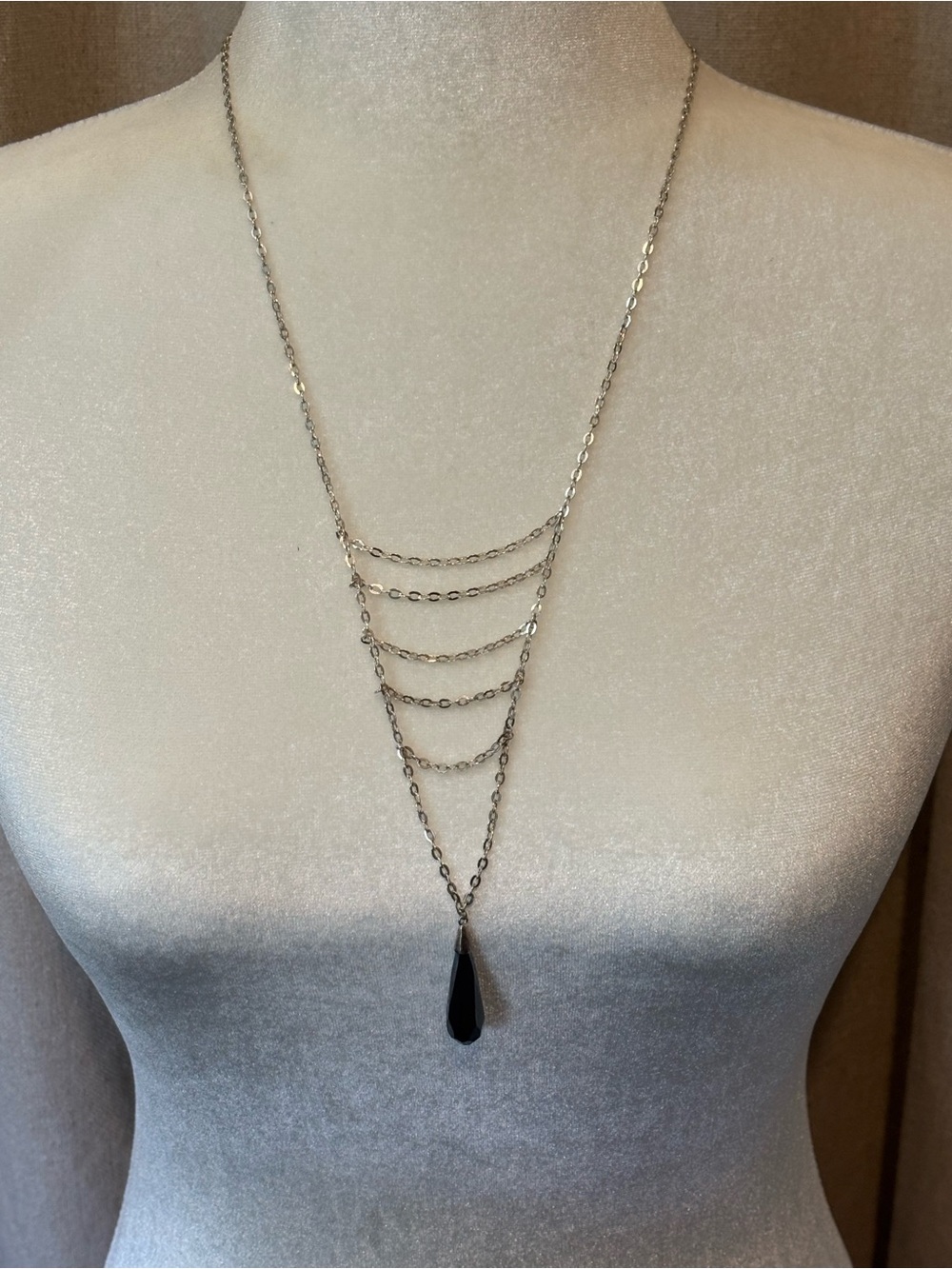 Vintage Silpada Necklace with Gray Teardrop Pendant